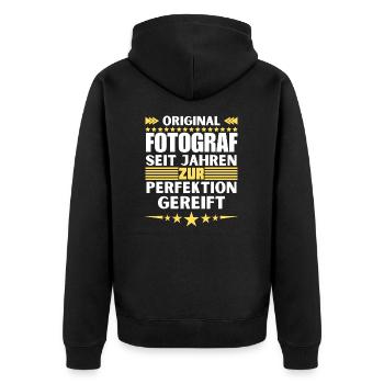 Photographe mûri à la perfection - Veste à capuche bio Premium Unisexe - noir - Dos - Nico (187cm)