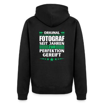 Photographe mûri à la perfection - Veste à capuche bio Premium Unisexe - noir - Dos - Nico (187cm)