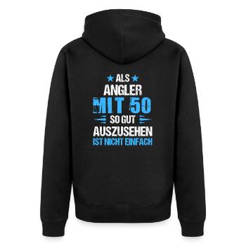 Avec 50 beaux pêcheurs - Veste à capuche bio Premium Unisexe - noir - Dos - Nico (187cm)
