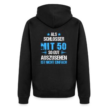 Avec 50 beaux serruriers - Veste à capuche bio Premium Unisexe - noir - Dos - Nico (187cm)