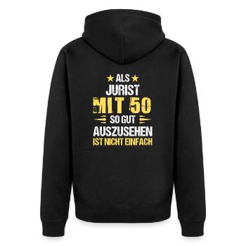 Bel avocat à 50 ans - Veste à capuche bio Premium Unisexe - noir - Dos - Nico (187cm)