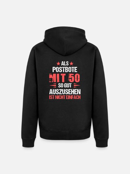 At 50 handsome postman - Unisex Premium Organic Zip Hoodie - black