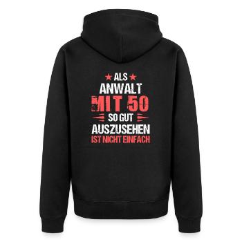 À 50 ans bel avocat - Veste à capuche bio Premium Unisexe - noir - Dos - Nico (187cm)