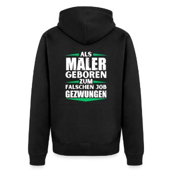 Maler im falschen Job gelandet - Unisex Premium Bio Zip Hoodie - Schwarz - Hinten - Nico (187cm)