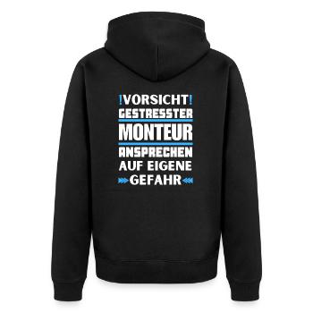 Ne parlez pas à un installateur stressé ! - Veste à capuche bio Premium Unisexe - noir - Dos - Nico (187cm)