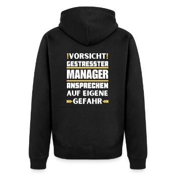 Ne parlez pas à un manager stressé ! - Veste à capuche bio Premium Unisexe - noir - Dos - Nico (187cm)