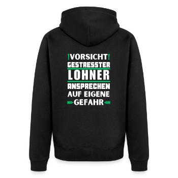 Ne parlez pas à Lohner stressé ! - Veste à capuche bio Premium Unisexe - noir - Dos - Nico (187cm)
