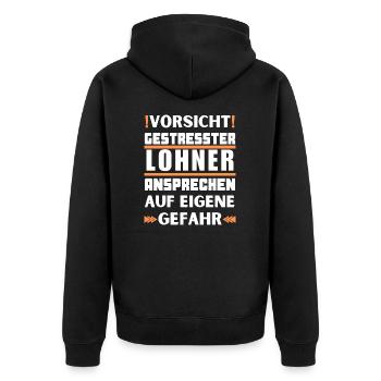 Ne parlez pas à Lohner stressé ! - Veste à capuche bio Premium Unisexe - noir - Dos - Nico (187cm)