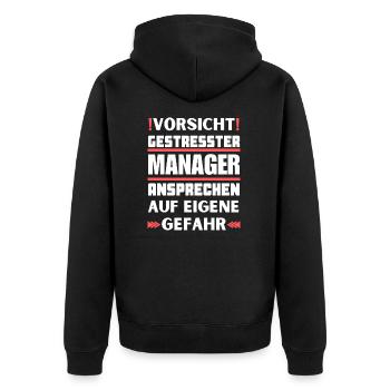 Ne parlez pas à un manager stressé ! - Veste à capuche bio Premium Unisexe - noir - Dos - Nico (187cm)