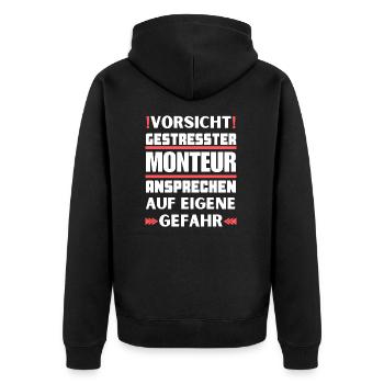 Ne parlez pas à un installateur stressé ! - Veste à capuche bio Premium Unisexe - noir - Dos - Nico (187cm)