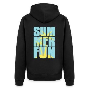 Summer fun. Freedom. - Unisex Premium Organic Zip Hoodie - black - Back - Nico (187cm)