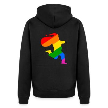 Rainbow Santa Claus - Unisex Premium Organic Zip Hoodie - black - Back - Nico (187cm)