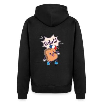 French Toast. Kawaii Food Pun. Digistickie. - Unisex Premium Organic Zip Hoodie - black - Back - Nico (187cm)