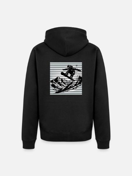 Snowboarder - Unisex Premium Bio Zip Hoodie - Schwarz