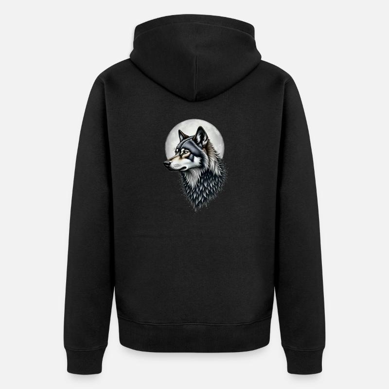 wolf - Veste à capuche bio Premium Unisexe - noir