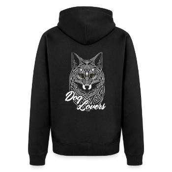 Dog Lovers. amoureux des chiens .citation chien. - Veste à capuche bio Premium Unisexe - noir - Dos - Nico (187cm)