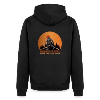 Bigfoot est réel et il a essayé de manger mon cul drôle - Veste à capuche bio Premium Unisexe - noir - Dos - Nico (187cm)