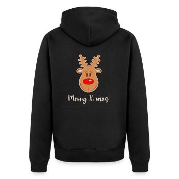 Renne Joyeux Noël - Look de Noël - Veste à capuche bio Premium Unisexe - noir - Dos - Nico (187cm)
