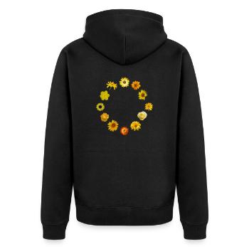 Europe, fleur, tolérance, UE, drapeau, drapeau européen - Veste à capuche bio Premium Unisexe - noir - Dos - Nico (187cm)