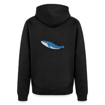 blauwal - Unisex Premium Bio Zip Hoodie - Schwarz - Hinten - Nico (187cm)