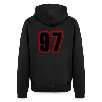 97 Number Symbol - Unisex Premium Organic Zip Hoodie - black - Back - Nico (187cm)