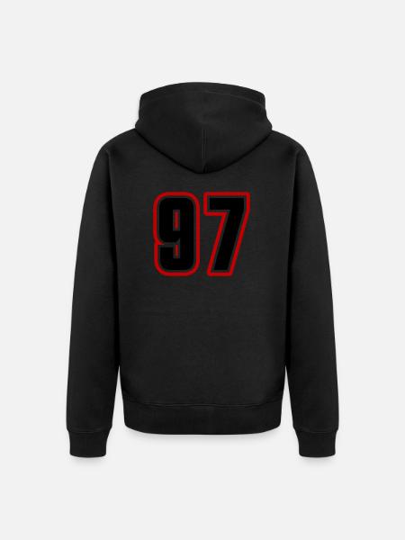 97 Number Symbol - Unisex Premium Organic Zip Hoodie - black