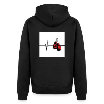 Adrenaline rush - Unisex Premium Organic Zip Hoodie - black - Back - Nico (187cm)