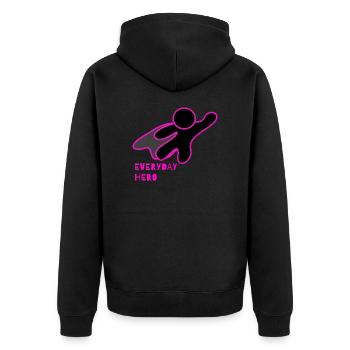 Si vous êtes aussi un héros du quotidien (rose) - Veste à capuche bio Premium Unisexe - noir - Dos - Nico (187cm)