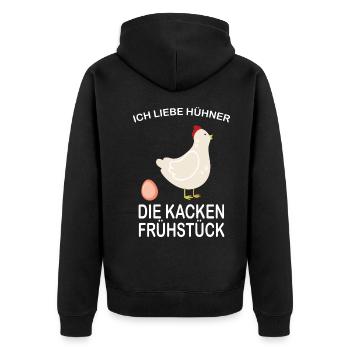 Ich liebe Hühner die kacken - Veste à capuche bio Premium Unisexe - noir - Dos - Nico (187cm)