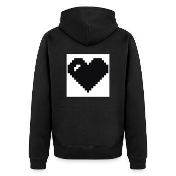 Cœur pixélisé - Veste à capuche bio Premium Unisexe - noir - Dos - Nico (187cm)