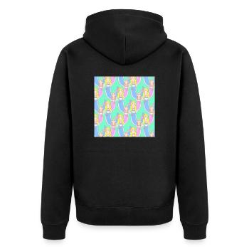 Nixen - Unisex Premium Bio Zip Hoodie - Schwarz - Hinten - Nico (187cm)