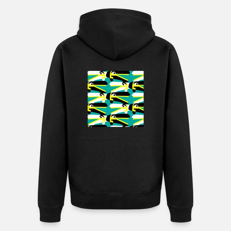 Oiseaux graphiques - Veste à capuche bio Premium Unisexe - noir