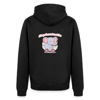 Elefant fantastisch - Unisex Premium Bio Zip Hoodie - Schwarz - Hinten - Nico (187cm)