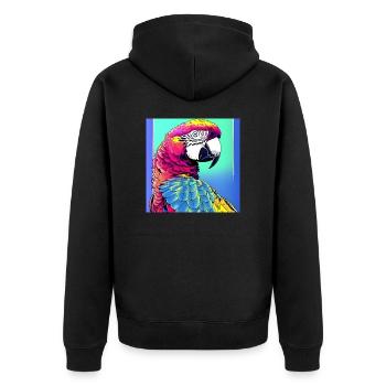 Neon Ara - Unisex Premium Bio Zip Hoodie - Schwarz - Hinten - Nico (187cm)