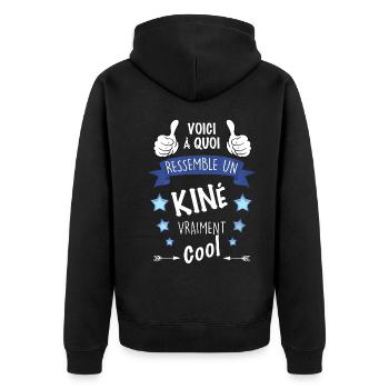 Kiné vraiment cool Cadeau métier kinésithérapeute - Veste à capuche bio Premium Unisexe - noir - Dos - Nico (187cm)