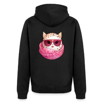 Kawaii Easter egg with ears and sunglasses Funny - Unisex Premium Organic Zip Hoodie - black - Back - Nico (187cm)