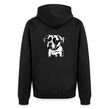 Puppy One - Unisex Premium Bio Zip Hoodie - Schwarz - Hinten - Nico (187cm)