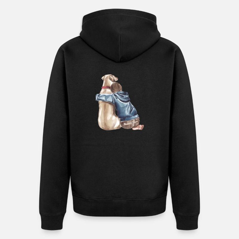 Toujours à mes côtés - Veste à capuche bio Premium Unisexe - noir