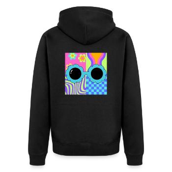 Flower Power des années 80 - Veste à capuche bio Premium Unisexe - noir - Dos - Nico (187cm)