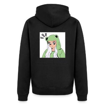 I don`t know - Unisex Premium Bio Zip Hoodie - Schwarz - Hinten - Nico (187cm)