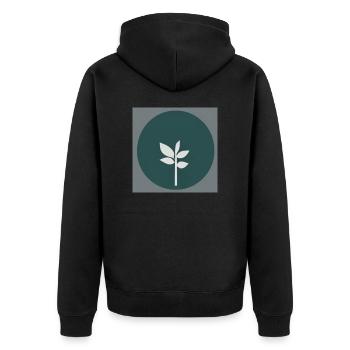 Sustainability - Unisex Premium Organic Zip Hoodie - black - Back - Nico (187cm)