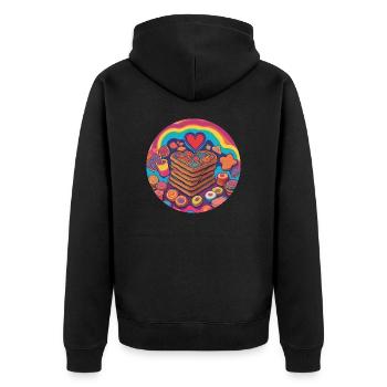 FOOD1 by AUDLA - Unisex Premium Bio Zip Hoodie - Schwarz - Hinten - Nico (187cm)