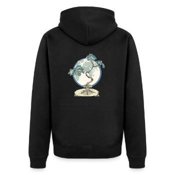 Mère Nature - L’arbre de la terre (Environnement et nature) - Veste à capuche bio Premium Unisexe - noir - Dos - Nico (187cm)