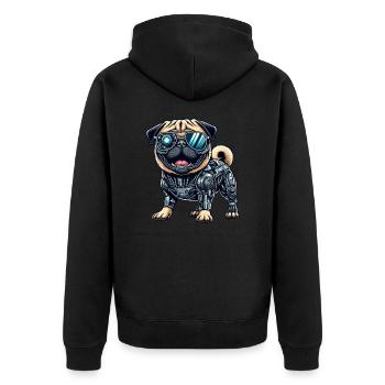 Carlin Cyborg - Chien robot bionique - Veste à capuche bio Premium Unisexe - noir - Dos - Nico (187cm)