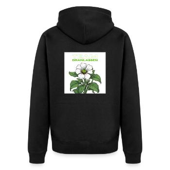 Paprika Pflanze König Blüte - Unisex Premium Bio Zip Hoodie - Schwarz - Hinten - Nico (187cm)