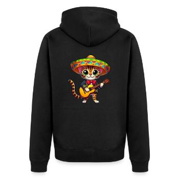 Bengal Cat célèbre le Cinco de Mayo en tant que Mariachi - Veste à capuche bio Premium Unisexe - noir - Dos - Nico (187cm)