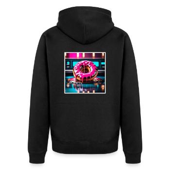 Donut 2 - Unisex Premium Bio Zip Hoodie - Schwarz - Hinten - Nico (187cm)