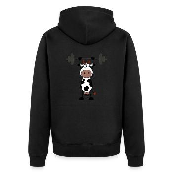 Cow Bull Haltère Barbell Fitness Équilibre sur les mains - Veste à capuche bio Premium Unisexe - noir - Dos - Nico (187cm)