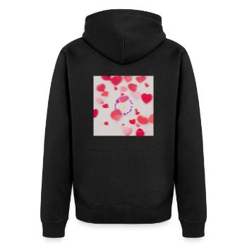 Pride 2024 - Unisex Premium Organic Zip Hoodie - black - Back - Nico (187cm)