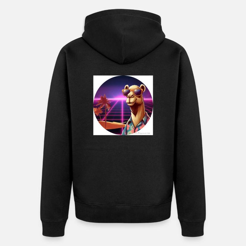 Cooles Kamel - Unisex Premium Bio Zip Hoodie - Schwarz